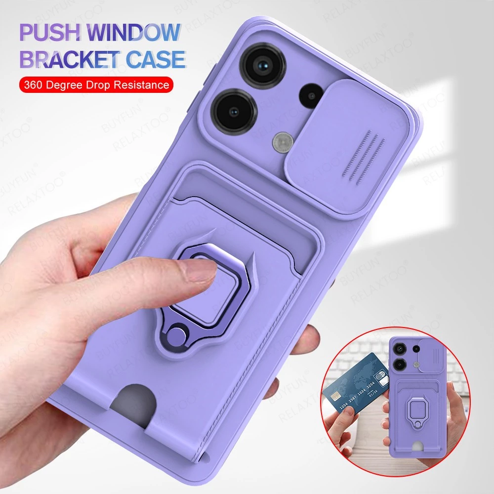 Đẩy Bảo Vệ Camera Silicon Mềm Cho Xiaomi Redmi Note 13 Pro 5G 2024 Ốp Lưng Xe Ô Tô Khe Cắm Thẻ Từ Vòng Mềm Redmi Note 13 Redme Note13 Pro Plus Note13Pro 4G