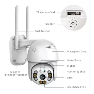 Tguan Camera Ngoài Trời An Ninh CCTV V380 Pro 360 Độ 1080P FHD WiFi IP-IP66 IR Chống Thấm Nước