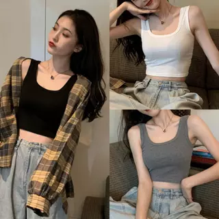 [Zestiva] gợi cảm Hàn Quốc áo yếm ôm body áo hai dây nữ Trễ Vai croptop HZFWC7317