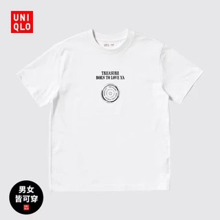 Uniqlo Cặp đôi nam và nữ UT Find Your TREASURE Áo thun ngắn tay in hình dáng rộng 472374