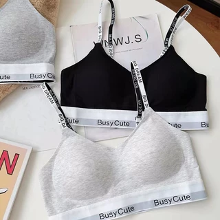 Áo ngực Cotton không dây Đồ lót thể thao nữ Quần lót ngực nhỏ tập hợp Push Up Bralette