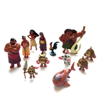 12 Cái / bộ Anime Moana Hình Polynesian Moana Waialiki Pua Pig Maui Heihei Dừa Quân Đoàn Q Phiên Bản PVC Nhân Vật Hành Động Mô Hình Búp Bê Đồ Chơi Quà Tặng