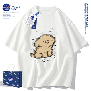 Nasa Đồng Thương Hiệu Cotton Nguyên Chất Áo Thun Nữ Tay Ngắn Unisex Xu Hướng Mùa Hè 2024 Phong Cách Mới Rời Cặp Đôi Áo Thun Nửa Tay