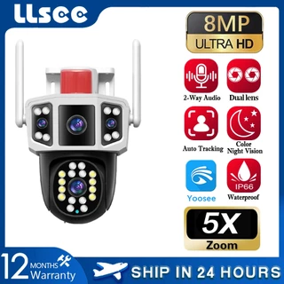 LLSEE yosee 8MP 4K 2 mắt camera an ninh thông minh không dây WIFI CCTV ngoài trời không thấm nước 360 độ phát hiện hình người ptz theo dõi di động hai chiều gọi màu tầm nhìn ban đêm