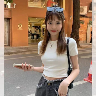 Áo crop Top ngắn phong cách Hot Girl