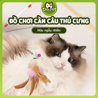 PetPals  Đồ chơi cần câu thú cưng   bằng dây thép kích thích mèo chơi đùa vận động   đồ chơi cần câu gắn lông vũ    que trêu ghẹo mèo   đồ chơi tương tác thú cưng   gậy mèo  LI0241 đồ chơi thú cưng  cần câu