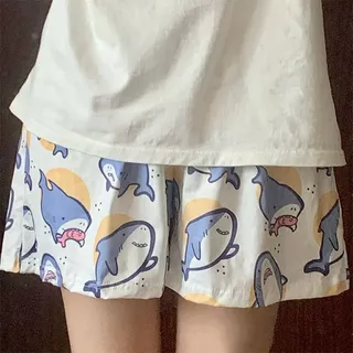 Hoạt Hình Dễ Thương Cá Mập Rời Thoáng Khí Nhà Pyjama Quần Nữ Rời Mùa Hè Bộ Đồ Ngủ Thường Ngày Quần Ngoài Mặc