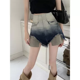 Quần short denim  lưng cao thời trang Hàn Quốc cá tính cho nữ