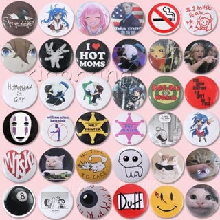 100 Phong Cách Tinplate Nối Tiếp Nút Mềm Chân Trang Sức Anime Totoro Neon Evangelion Thổ Cẩm Sáng Tạo Kim Loại Huy Hiệu Mũ Cổ Quà Tặng Ve Áo Pin Phần