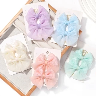 2 cái/bộ dễ thương Bowknot kẹp tóc trẻ em rắn màu thỏ nhỏ kẹp tóc mùa hè thời trang cô gái quà tặng