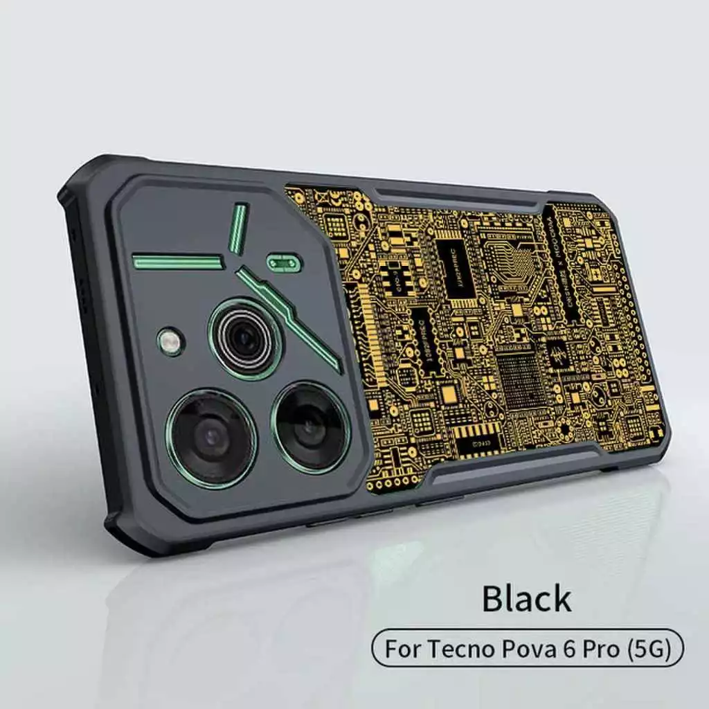 Ốp Điện Thoại Cho Tecno Pova 6 5 4 Pro Neo 3 2 Ốp Lưng Acrylic Vàng Bảng Mạch