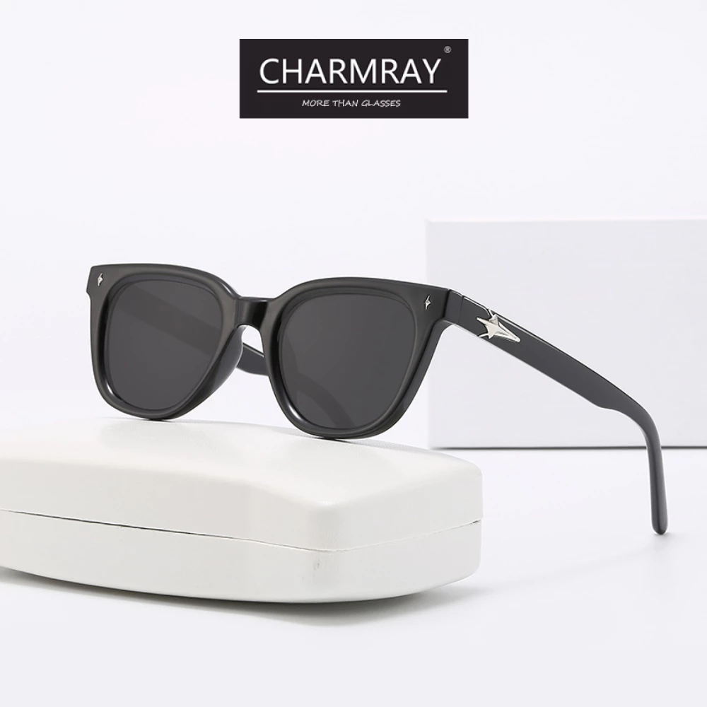 Charmray Kính râm gọng vuông thời trang UV400 dành cho nữ và nam giới