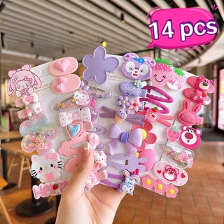 14 Kẹp Tóc Và Phụ Kiện Trẻ Em 2024 Hoạt Hình kuromi Giai Điệu Cinnamoroll lotso StellaLou hello Kitty Kẹp Tóc Bé Gái Mới Và Kẹp Tóc Dễ Thương Cho Bé Gái