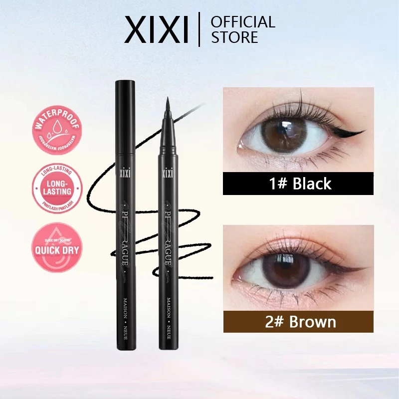 Xixi Bút Kẻ Mắt Lâu Dài Không Mờ Nhanh Khô Nâu Nằm Silkworm Bút Chì Lỏng Màu Nâu Đen 2 colos Bút Kẻ Mắt Làm Đẹp Mỹ Phẩm Trang Điểm NO.D681