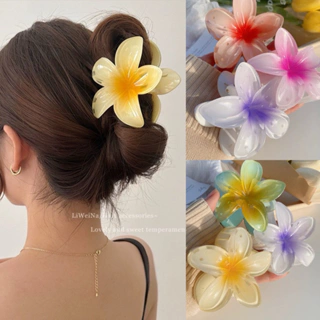 Plumeria Kẹp Nữ Lưới Đỏ Siêu Cổ Tích Đầu Lưng Tóc Tính Khí Cá Mập Kẹp 2024 Mẫu Mới