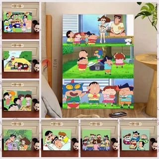 MOZI✨30 * 40cm / 40 * 50cm bút chì Shin chan tranh tô màu theo số tranh số hóa tranh sơn dầu số hoá sơn acrylic  Họ Tự Làm Tranh Sơn Dầu Kỹ Thuật Số Hoạt Hình Tranh Hoạt Hình Handmade Tranh Tô Màu Tranh Tay Tranh Giải Nén Tranh Sơn Dầu