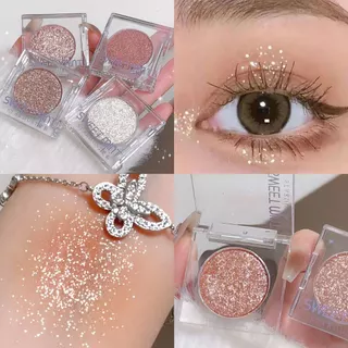 Sweet MINT Bảng Phấn Mắt Đơn Sắc Ngọc Trai Shimmer Flash Điểm Nổi Bật Tự Nhiên Làm Sáng Màu Champagne Lấp Lánh Phấn Mắt Bột Trang Điểm Mắt