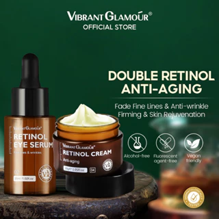 VIBRANT GLAMOR Bộ 2 sản phẩm chống lão hóa Kem Retinol + Tinh chất dưỡng mắt Làm trắng da Chống lão hóa Tái tạo làn da Nếp nhăn Giảm nếp nhăn Làm sáng vết thâm Ngăn ngừa nám Chăm sóc da mặt