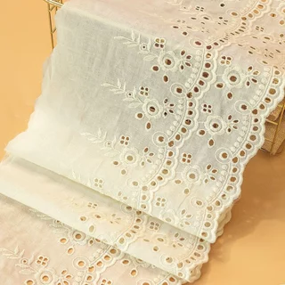 Quần áo ren thêu cotton rỗng 1 kích thước, vải dệt gia đình, trang trí nhà cửa Phụ kiện may vá DIY