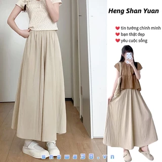 Heng Shan Yuan Quần nữ cotton và vải lanh ống rộng quần Yamamoto quần váy