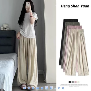 Quần Dài Ống Rộng Lưng Cao Chất Liệu cotton Lanh Mỏng Phong Cách Nhật Bản Thời Trang Mùa Hè Cho Nữ