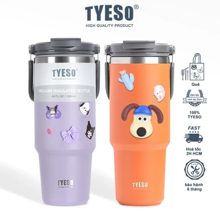 ly giữ nhiệt Tyeso bình giữ nhiệt cốc giữ nhiệt tyseo bình có ống hút vỏ chống xước inox 304