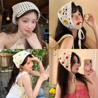 Mới Dệt Kim Đầu Hoa Tam Giác Bandana Thời Trang Mục Vụ Phong Cách Turban Kỳ Nghỉ Bãi Biển Phụ Kiện Tóc