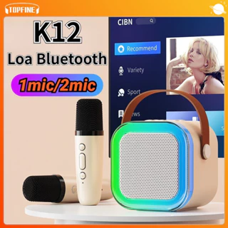 Loa hát Karaoke K12 + tặng kèm 02 mic hát không dây âm thanh cực chất bảo hành 12 tháng