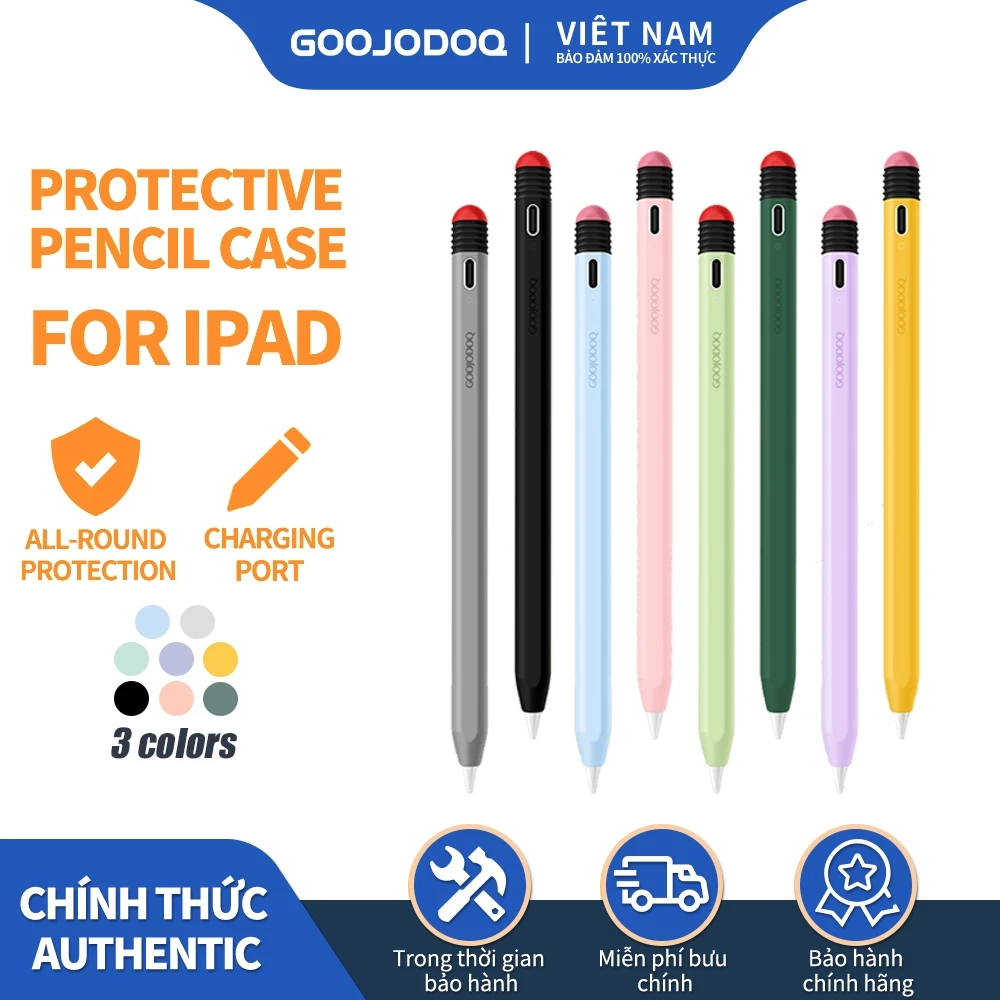 Bao bút chì goojodoq silicon chống rơi cho iPad 9th 10th 11th 12th Gen Type-C