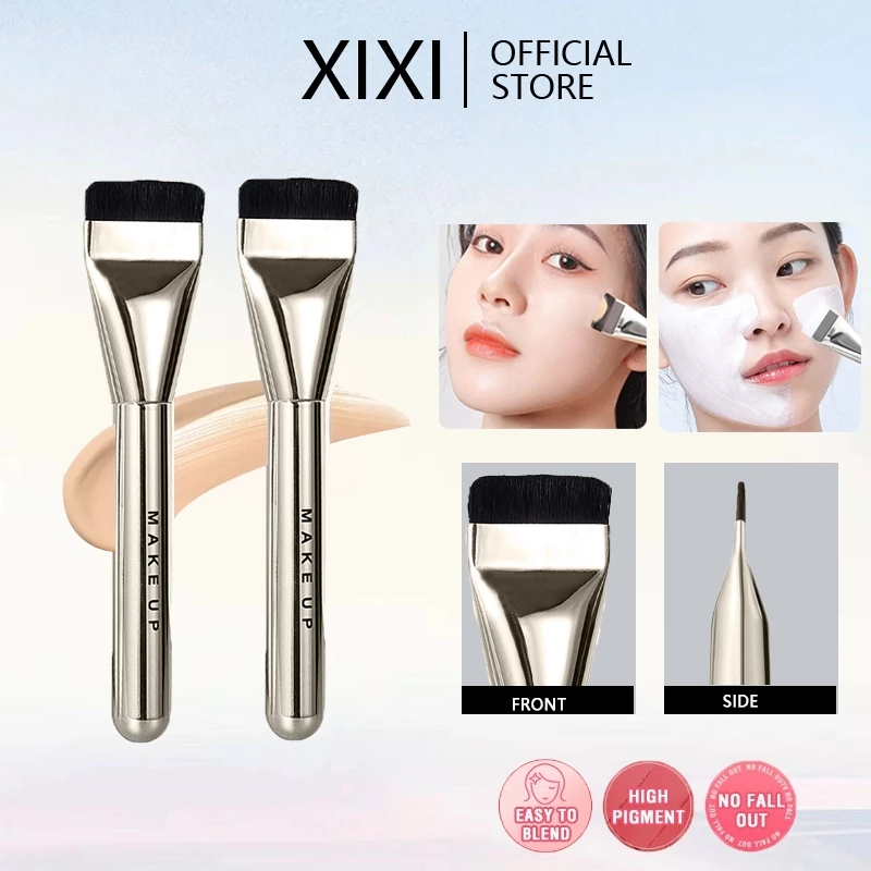 Xixi 1 Cọ Trang Điểm Lông Mềm Đầu Dẹt Bàn chải nền siêu mỏng Bàn chải đường viền mặt nhẹ và mỏng Bàn chải đường viền phẳng Trộn kem nền trang điểm NO.J089