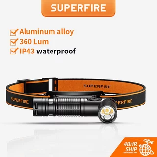 Đèn pin LED SUPERFIRE G19-S USB C có thể sạc lại 90° Đèn pha có thể điều chỉnh với đèn pin khẩn cấp đuôi nam châm