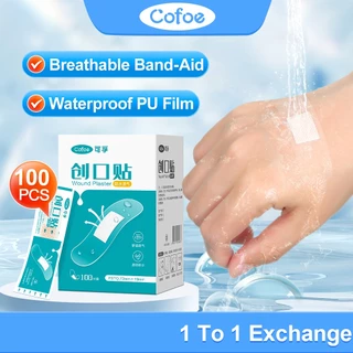 Cofoe 100 Chiếc Keo Chống Thấm Nước Chăm Sóc Vết Thương Thạch Cao Băng Thoáng Khí-Aid Băng Mặc Trong Suốt Vô Hình Cầm Máu Chống Gạt Nháy Chân Chống Vi Khuẩn Sơ Cứu