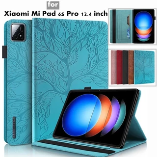 Ốp lưng Xiaomi Mi Pad 6s Pro 12.4 inch Vỏ máy tính bảng 3D Vỏ da Pu có chức năng đánh thức tự động Vỏ lật