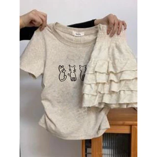 Áo phông Baby Tee nữ  Local brand  SALMO 100% cotton xám tiêu fashion đẹp Kiểu ngắn áo thun nữ Y0981