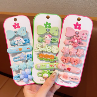 6 Cái / bộ Sanrio Phim Hoạt Hình Trẻ Em Kẹp Tóc Dâu Gấu Giai Điệu Kẹp Tóc Bên Cô Gái Kẹp Tóc Dễ Thương Bộ Phụ Kiện Tóc