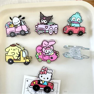 Sanrio Acrylic Kẹp Giấy Cố Định Túi Sách Trái Tim Đáng Yêu Trong Suốt PP Kẹp Đuôi Nuốt Văn Phòng Phẩm