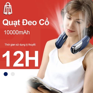 Quạt Đeo Cổ Thông,Quạt Điện Mini Đeo Cổ Không Ồn Đa Năng Hiển Thị Lượng Pin,Quạt Đeo Cổ Đèn LED Quạt Điện Mini Quạt Đeo Cổ Làm Mát, Đệm Lạnh, Điều Hòa Gió 360 Độ, Quạt Đeo Cổ Quạt Điện Mini