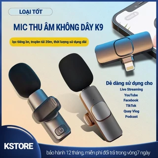 Micro thu âm không dây cài áo K8 - K9, - Khử Tiếng Ồn Cao Cấp - Khoảng Cách 20m - HD DESIGN