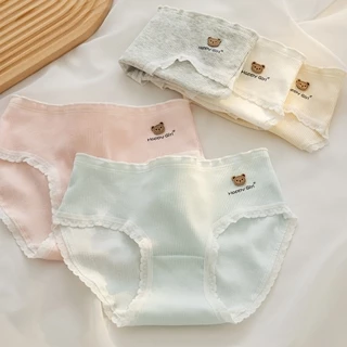 Quần Tam Giác Nữ Cotton Nguyên Chất Giữa Eo Quấn Mông Thoáng Khí Hoạt Động Kháng Khuẩn Quần Lót