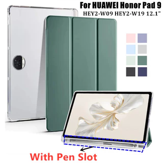 Ốp điện thoại Cho HUAWEI Honor Pad 9 2024 HEY2-W09 HEY2-W19 12.1 "Có Khe Cắm Bút Bao Trifold Da PU Mềm Lưng Đứng Máy Tính Bảng Funda