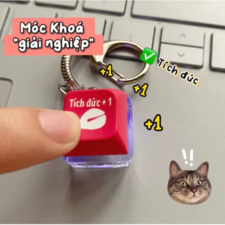 beautycoco🍊Móc Khoá Cute Bàn Phím Cơ Tích Đức Có Đèn Móc Khoá Keycap Quà Tặng Phụ Kiện Dễ Thương（Phông chữ gửi ng）