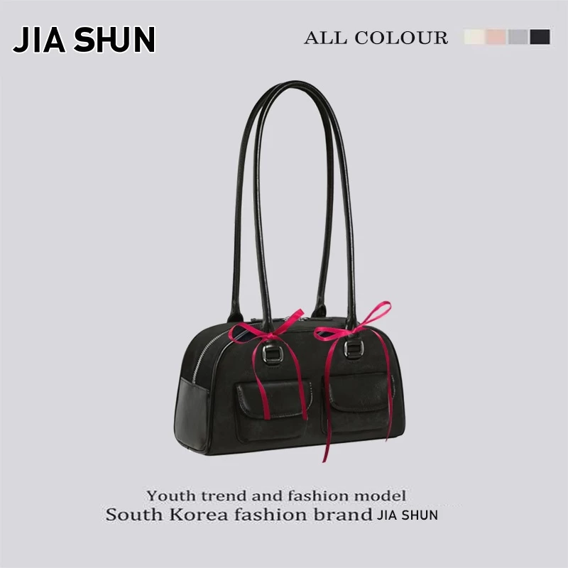 JIA SHUN Túi bowling phong cách Hàn Quốc thời trang, túi đeo vai đi lại thiết kế thích hợp thông thường nhiều túi