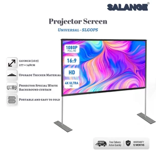 Salange Màn hình máy chiếu di động 100/120 inch có thể gập lại HD 2K 4K có chân đế Màn hình chiếu video trong nhà Màn hình máy chiếu ngoài trời