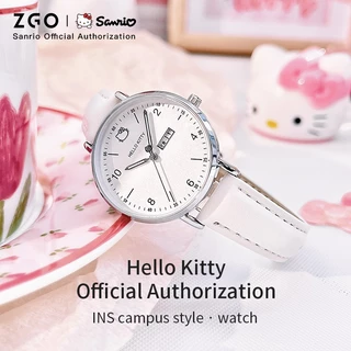 【4 Day Guaranteed Deliver】Đồng hồ nữ ZGO x Sanrio Đồng hồ nữ Hello Kitty Đồng hồ đeo tay thạch anh điện tử chống nước Quà tặng 2092