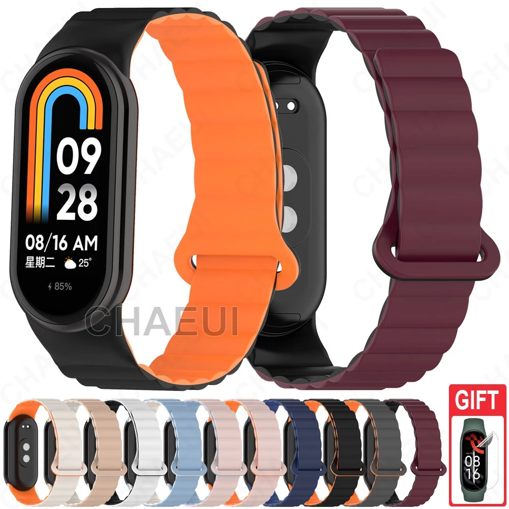 Phụ kiện thay thế vòng tay từ tính bằng dây đeo silicon cho Xiaomi Mi Band 8