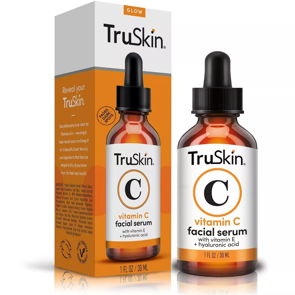 Truskin Vitamin C Face Serum – Serum chống lão hóa da mặt với Vitamin C, Axit Hyaluronic, Vitamin E và hơn thế nữa – Serum làm sáng da cho vết thâm, ngay cả tông màu da, vùng mắt, nếp nhăn