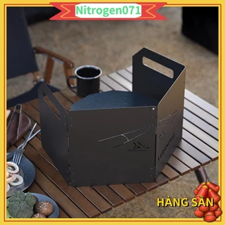 Tấm chắn gió bếp Gấp Có Tay Cầm Làm Dày Thép Carbon Chống Dầu Cắm Trại Cho BBQ Ngoài Trời - Nitrogen071