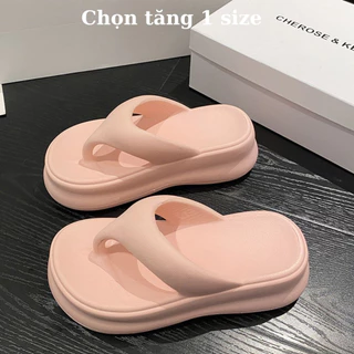 Dép tông xỏ ngón độn đế 6cm, dép xỏ ngón đi biển Đức Phúc chọn tăng 1 size【Hàng giao ngay】