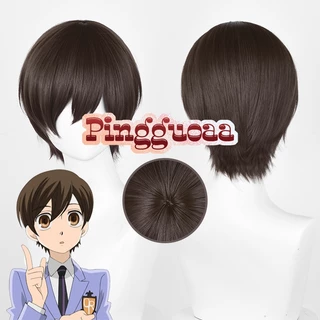 Anime Ouran Highschool Host Club Haruhi Fujioka Cosplay Wig 30cm Dark Brown Short Wigs Heat Resistant Synthetic Hair Halloween Party