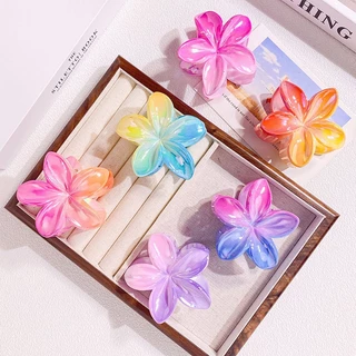 🍒🍒Cherrykoko 8cm Ngọc Trai Màu Gradient Hoa Lớn Kẹp Tóc Nữ Phong Cách Hàn Quốc Đi Biển Và Đi Biển Ảnh Plumeria Tóc